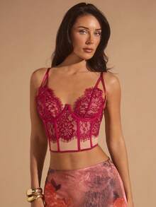 Zolique Sexy Fitted Cropped Lace Camisole Top With Underwire For Women