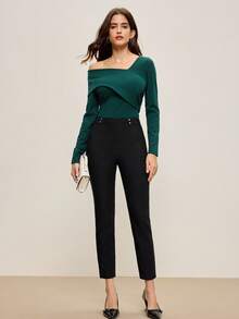 BizChic Quần skinny co giãn màu đen mới mùa Xuân/Hè 2026, kiểu dáng thanh lịch, phù hợp cho công sở hàng ngày, mang phong cách retro thập niên 90, thích hợp cho Giáng sinh, Năm mới, Ngày Valentine, Tiệc tùng, Bãi biển, Lễ tốt nghiệp, Thời trang, Lễ hội, Kỳ nghỉ, Khách dự đám cưới, Bữa ăn trưa, Sân bay, nhiều dịp khác nhau. - màu đen - Xem 7