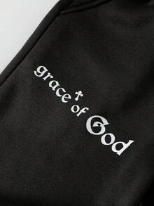 PAVTROS Pantalones de chándal rectos y sueltos con estampado gráfico para niños preadolescentes en otoño e invierno - Negro - Ver 6