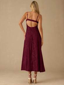 Enchnt Váy không tay màu trơn thanh lịch dành cho nữ, mùa hè - Màu Đỏ Sâu - Xem 6