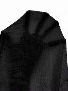 新款纹理修身短袖时尚女式T恤 - 黑色 - 查看 5