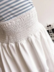 Sweetra Young Teen Girl Cable Knit Layered Tulle Skirt, Casual