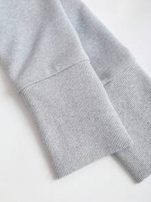 Sweetra Women's Elegant Fitted Sweatshirt, Y2K Style Fall Clothes For Women - Light Grey - View 4