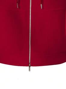 GlowEve Áo hoodie trơn màu thường ngày dành cho nữ - Đỏ - Xem 4