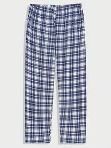 3pcs Men's Plaid Pocket T-Shirt, Shorts And Pants Pajama Set - Black - View 8