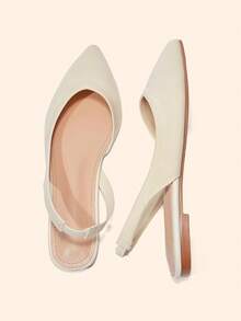 CUCCOO BASICS 女士时尚面料尖头平底鞋 - 米色 - 查看 4