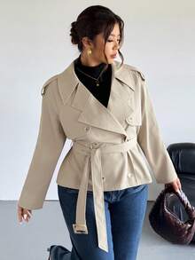 Firerie Áo khoác gió tay dài phong cách Y2K dáng rộng, rộng rãi, cỡ lớn, thời trang xuân/thu; Thích hợp cho Ngày lễ tình nhân, Hòa nhạc, Biểu diễn, Hẹn hò, Tiệc tối trang trọng, Tiệc dạ hội, Đám cưới, Gợi cảm, Thanh lịch, Đi làm, Trở lại trường, Kỳ nghỉ, Bãi biển, Lãng mạn, Phong cách công sở, Phong cách nàng tiên cá, Tiệc sinh nhật - Màu Khaki - Xem 6