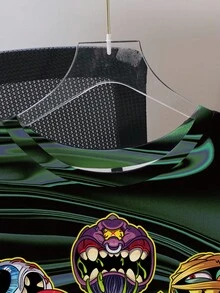 MADBALLS X SHEIN Herren Cartoon Muster Rundhals Kurzarm T-Shirt