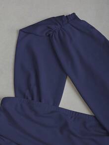 Sweetra Vestido bandeau ajustado con hombros oblicuos para mujer - Azul - Ver 6