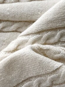 Elamini Women Contrast Color Block Button Front Waist Cinched Casual Sweater Dress Fall Winter Cloth For Women - Beige - View 6