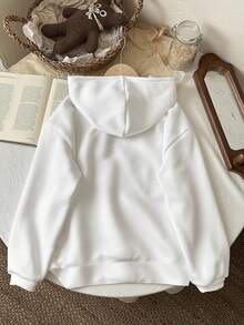 Slaydiva Plus Size Women's Casual Street Portrait Print Sweatshirt, Suitable For Fall/Winter, Black Portrait Print Graphic Sweatshirts Women Usa Sweatshirts Y2k Pink Graphic Sweatshirt White Sweatshirt Summer Sweatshirt - Multicolor - View 2