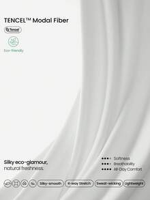 GLOWMODE تي شيرت قصير برقبة مكشوفة للكتفين ناعم وحريري ذو ظل منعكس من نسيج TENCEL موديال، خفيف الوزن مناسب لارتداءه في الرقص واليومي والاستخدام العادي