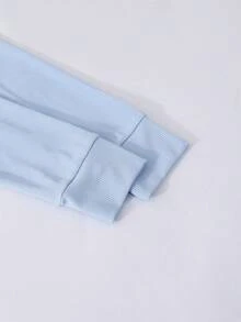 Sparklyn 少女休闲连帽拉链开衫和喇叭裤套装，浅蓝色 - 淺藍色 - 查看 4