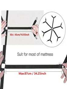 1pc/Set Sheet Fasteners Keepers-Adjustable Elastic Bed Sheet Holder Straps For Full,Queen,King Twin Bed,6 Way Cross Sheet Clips Suspenders Band,Fitted Round And Square Mattresses.Home Storage,GOOD Gift!
