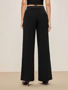 BizChic Pantalones de mujer con bolsillos laterales negros, nuevos para invierno y verano 2025. Vintage, elegante, urbano, casual, romántico, estilo de los 90. Adecuado para fiestas elegantes, graduaciones, vacaciones, bodas, citas, conciertos, brunch, aeropuerto y talla grande. - Negro - Ver 3
