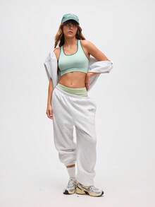 SHEIN Sports 女士休闲日常健身运动文胸 - 綠色 - 查看 3