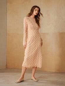 MOTF PREMIUM 女士编织蝴蝶结镂空金色平底鞋 - 金色 - 查看 8