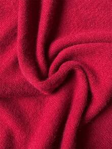 Elenzga 女士秋冬 Aniusta 休闲红色连衣裙，适合元旦、独立日、劳动节、哥伦布日、感恩节、圣诞节、情人节、音乐会、街头风格、复古斯德哥尔摩风格、郊游、返校、教师装、韩版、Turom 风格针织毛衣开衫连衣裙套装 - 紅色 - 查看 8