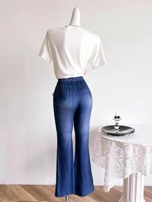 2件套少女复古美式豹纹上衣和长裤套装