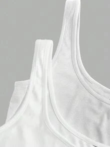 Tseoso 2pcs Women Casual Crew Neck Ruched Waist Fitted Tank Top Set, Versatile For Daily Wear, 95% Cotton, Suitable For All Seasons Indoor And Outdoor, Vintage, Cute Summer Tops, Softgirl, Summer Outing Items, Home, Back To School, Fall Women Clothes, Versatile Cotton Tank Top Basic Tank Top