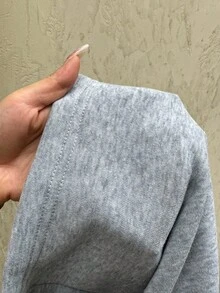 Muchica 休闲运动风格女式秋冬宽松抽绳运动裤，带刺绣字母贴片，适合日常穿着和返校季 - 淺灰色 - 查看 6