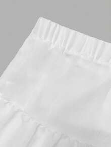 SHEIN EZwear Women's Casual Vacation Multi-Layered Crinkle Chiffon Princess Skirt, Multi-Tiered Cake Skirt, Suitable For Summer Vacation, Girly & Cute Style Chic Dress - Multicolor - View 5