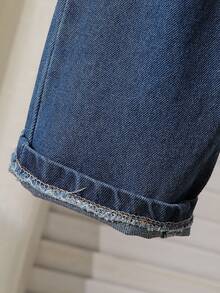 Genkimix Kids 2 件套幼儿男童休闲套装，刺绣条纹 Polo 领运动衫 + 破洞牛仔裤，春秋季时尚装扮 - 藍白色 - 查看 6