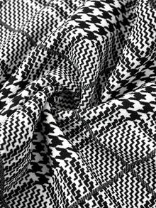 Ellevyn Autumn Elegant Women's Plaid Printed Elastic Knitted Pants, Versatile For Various Occasions Such As Summer Vacation, Elegant Travel, And Daily Commuting Gray Pants,Fall - Black and White - View 5