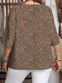 EMERY ROSE Camicia casual con stampa leopardata, adatta per l'autunno, stile da festival di musica country - Multicolore - Visualizzare 8