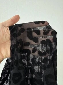 NU&NOW 大码时尚性感豹纹连体裤 - 黑色 - 查看 5