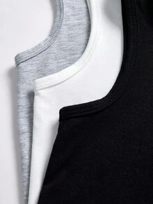 SHEIN 6件套 Dozemod 儿童男童简约圆领背心和松紧腰内裤舒适休闲内衣套装 - 彩色 - 查看 8