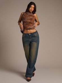 Aloruh Women's Red Striped Collared Top, Autumn/Winter New Arrival - Multicolor - View 7