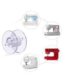 SHEIN 1PC 25-Slot Bobbin Storage Box - Clear Plastic Organizer For Sewing Machine Accessories & Craft Supplies - White - View 5