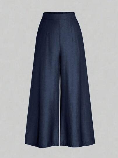 Rometta Plus Size Loose Straight Wide Leg Pants