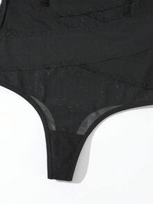 SHEIN 1 Quần định hình màu trơn co giãn eo cho nữ - màu đen - Xem 6