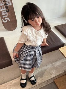 DAZY Toddler Girls' Casual Cute Summer Short Sleeve Blouse - White - View 6
