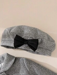 SHEIN 2pcs/Set 6Months-3Years Baby Girl Coat Casual Style Fall Outfits For Girl Warmer Coat&Hat Winter