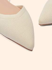 CUCCOO BASICS 女士时尚面料尖头平底鞋 - 米色 - 查看 3