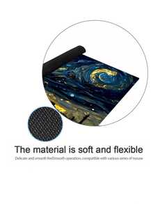 SHEIN 1 قطعة لوحة فأرة كبيرة الحجم مزينة بلوحة زيتية، لوحة مفاتيح ألعاب، لوحة مكتب، لوحة فأرة كبيرة الحجم لطاولة ألعاب الكمبيوتر المحمول، لوحة مكتب فاخرة، كبيرة وسميكة، قاعدة مطاطية مانعة للانزلاق، مناسبة للمكتب والاستخدام المنزلي، قابلة للغسيل، مريحة للاستخدام، عودة إلى المدرسة، متوفرة بأحجام متعددة - 2014 - ضوء القمر الدوارة - مشاهدة 6