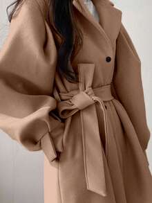 INAWLY New Elegant & Stylish Tie-Up Long Sleeve Women Jacket - Mocha Brown - View 6