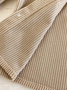 SHEIN 2pcs/Set Baby Boy Corduroy Long Sleeve Button Pocket Shirt And Elastic Waist Pants Set, Casual Elegant Style Suitable For Tops, School, Leisure, Vacation, Sports, Home, Spring/Summer, 6M-3T, Children Clothing, Infant Clothing, Baby Apparel, Toddler Shirt, Toddler Top Khaki Baby Outfit Mocha Baby Clothes Baby Corduroy Outfit Brown Baby Clothes Toddler Corduroy Set Fall Winter - Brown - View 4