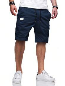 Manfinity Homme 2pcs Men's Loose Fit Drawstring Waist Slant Pocket Shorts