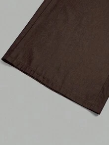 Rometta Pantalones rectos y anchos de pierna ancha de talla grande - Óxido marrón - Ver 6