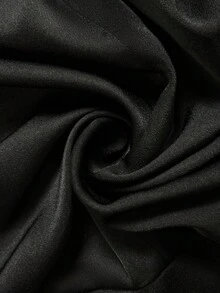SHEIN LUNE 女式荷叶边饰带袖口喇叭袖衬衫 - 黑色 - 查看 8