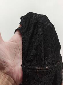 Amplova 大码女式蕾丝杯细节热带花卉网眼紧身迷你连衣裙 - 彩色 - 查看 8