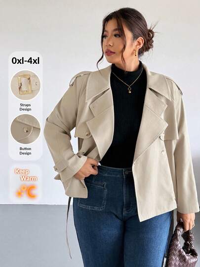 Firerie 加大码优雅通勤短款宽松 Y2K 风格长袖春秋风衣夹克；适合情人节、音乐会、表演、约会、正式晚宴、庆典、婚礼、性感、优雅、通勤、返校、度假、海滩、浪漫、办公室时尚、美人鱼风格、生日派对