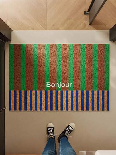 Joivida 1 Piece Of Durable Door Mat - Anti Fouling Outdoor Welcome Mat, Anti Slip Outdoor Indoor Entrance Washable Front Door Carpet Entrance Carpet Indoor And Outdoor Carpet Halloween Door Mat Cotton Woven Striped Small Area Carpet Suitable For Porch/Bathroom/Farmhouse/Home Entrance