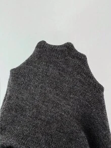 Elenzga 女装秋冬新款流苏修身长袖开衫+半身裙优雅淑女百搭日常约会针织毛衣两件套 - 深灰色 - 查看 8