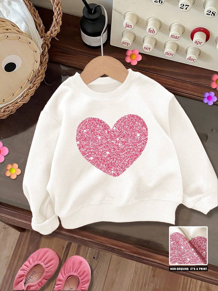 SHEIN Happikins Stickad mjuk rundhalsad tröja för babyflicka, avslappnad tjock tröja lämplig för höst, höst och vinter - Vitt - Visa 1