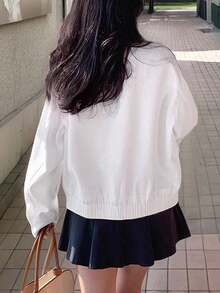 INAWLY 休闲绣花领夹克 - 白色 - 查看 2